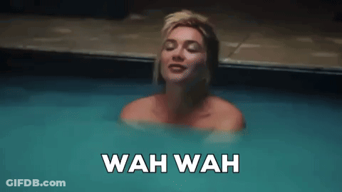 Woman Taking Bath In Pool Saying Wah Wah GIF