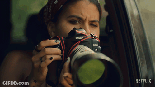 Woman Taking Picture With Canon EOS Camera GIF