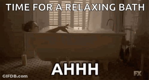 Woman Taking Relaxing Bath With Foam GIF