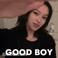 Woman Taking Selfie With Good Boy GIF