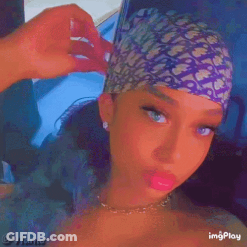 Woman Taking Selfie With Headband And Necklace GIF