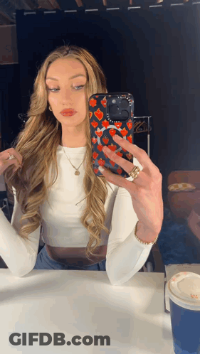 Woman Taking Selfie With Phone GIF