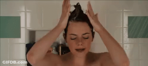 Woman Taking Shower Washing Hair GIF