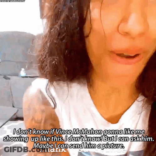 Woman Talking About Vince McMahon GIF