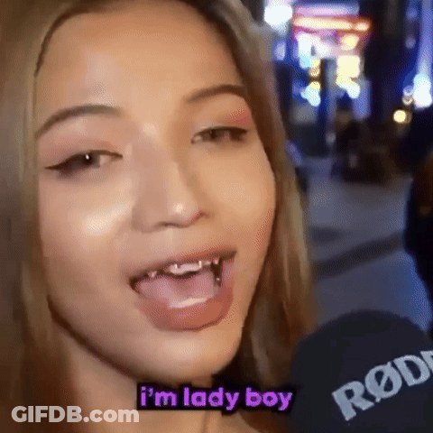 Woman Talking Into Microphone I'm Lady Boy GIF