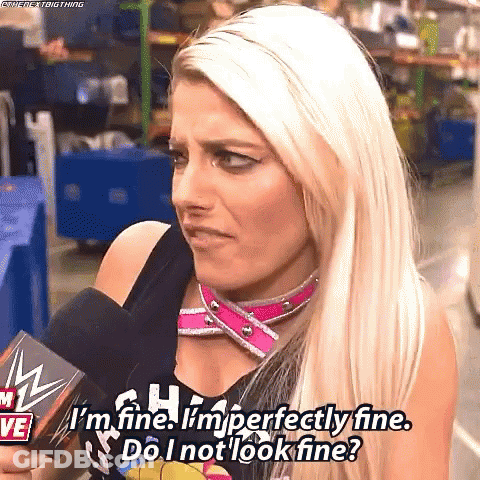 Woman Talking Into Microphone Saying I'm Fine I'm Perfectly Fine GIF
