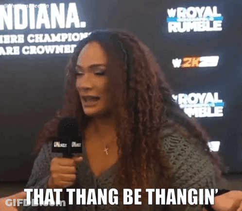Woman Talking Into Microphone GIF
