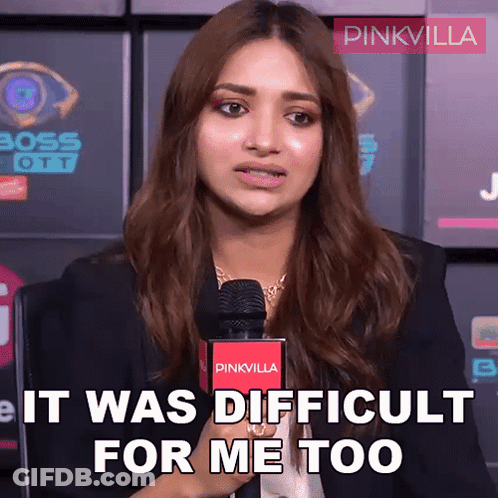 Woman Talking Into Microphone With It Was Difficult For Me Too GIF