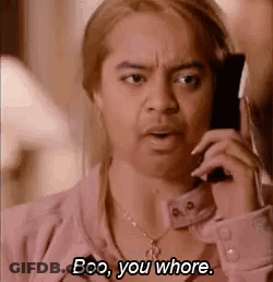 Woman Talking On Cell Phone Making Funny Face GIF