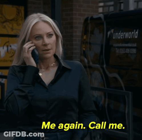 Woman Talking On Cell Phone Me Again Call Me GIF