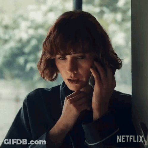 Woman Talking On Cell Phone Netflix Logo GIF
