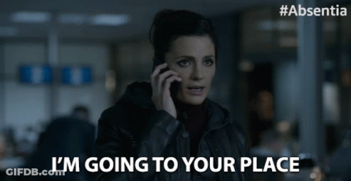 Woman Talking On Cell Phone Saying Going To Your Place GIF