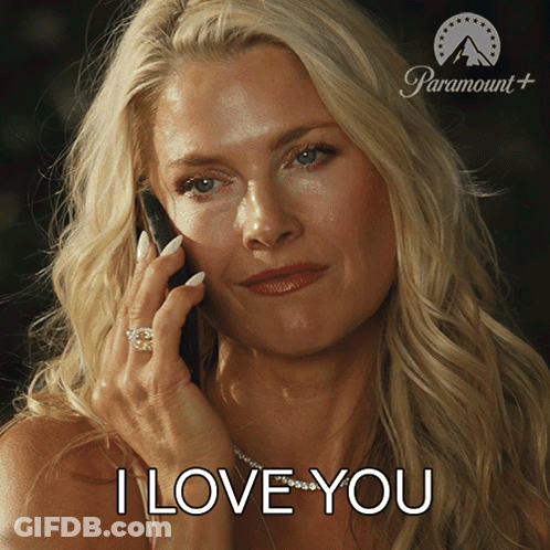 Woman Talking On Cell Phone Saying I Love You GIF