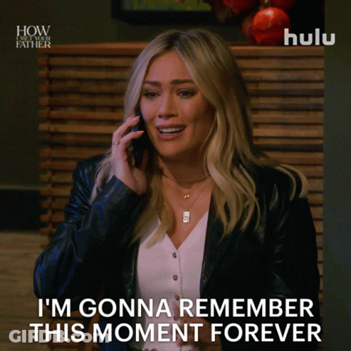 Woman Talking On Cell Phone Saying I'm Gonna Remember This Moment Forever GIF