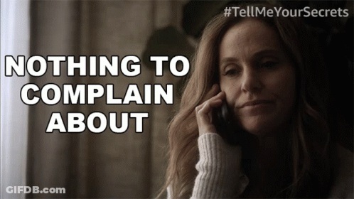 Woman Talking On Cell Phone Saying Nothing To Complain About GIF