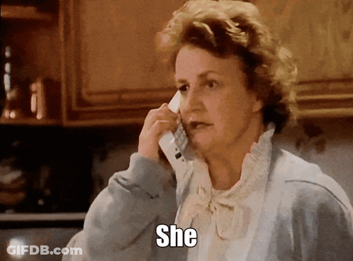 Woman Talking On Cell Phone Saying She GIF