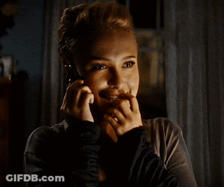 Woman Talking On Cell Phone Smiling GIF