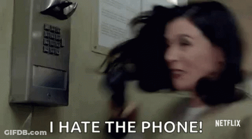 Woman Talking On Pay Phone Saying I Hate Phone GIF