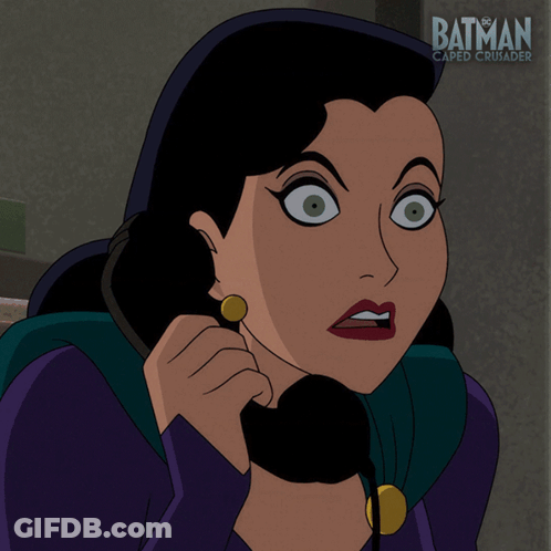 Woman Talking On Phone Batman Caped Crusader GIF