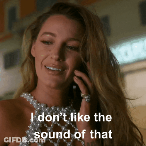 Woman Talking On Phone I Don't Like The Sound Of That GIF