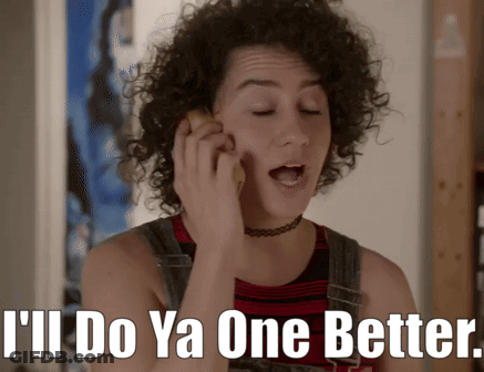 Woman Talking On Phone I'll Do Ya One Better GIF
