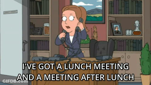 Woman Talking On Phone Saying I've Got A Lunch Meeting GIF
