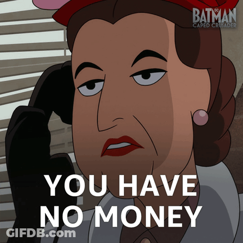 Woman Talking On Phone Saying No Money GIF