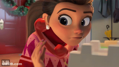 Woman Talking On Red Telephone GIF