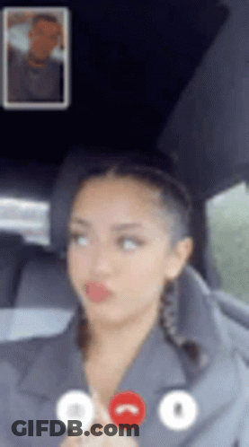 Woman Talking On Video Call In Car GIF