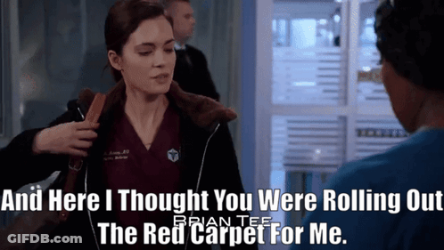 Woman Talking Saying And Here I Thought You Were Rolling Out The Red Carpet For Me GIF
