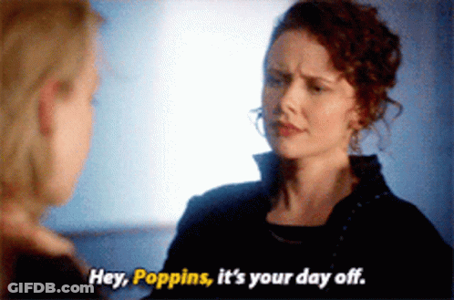 Woman Talking To Another Saying Hey Poppins GIF