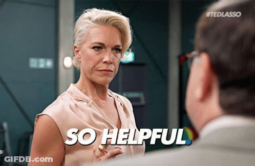 Woman Talking To Man Saying So Helpful GIF