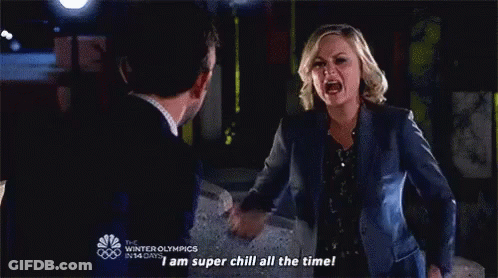 Woman Talking To Man Says I Am Super Chill All The Time GIF