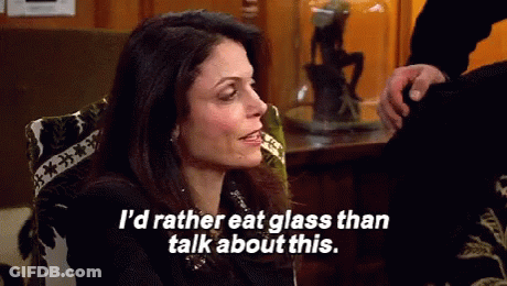 Woman Talking To Man Says I'd Rather Eat Glass GIF