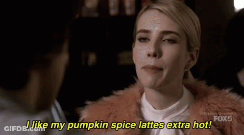 Woman Talking To Man Says I Like My Pumpkin Spice Lattes Extra Hot GIF