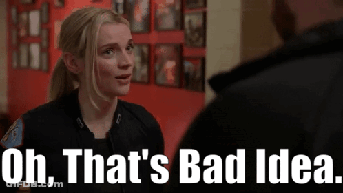 Woman Talking To Man Uh That's Bad Idea GIF