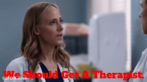Woman Talking To Man We Should Get A Therapist GIF