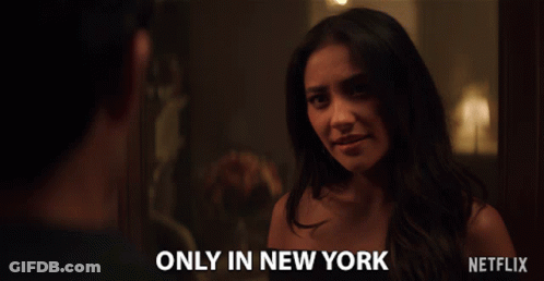 Woman Talking To Man With Only In New York GIF