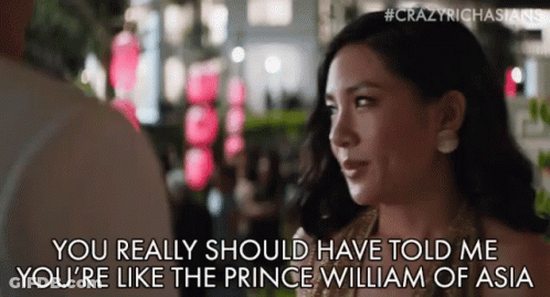 Woman Talking To Man You're Like Prince William Of Asia GIF