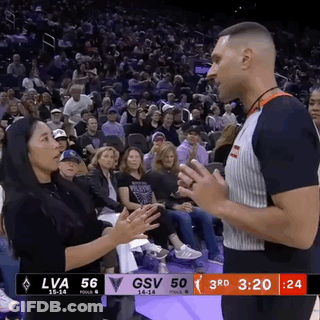 Woman Talking To Referee During Basketball Game GIF