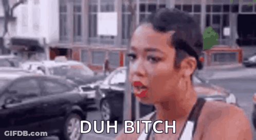 Woman Talking To Someone On Street With Parked Car GIF