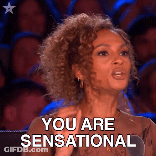 Woman Telling Crowd You Are Sensational GIF