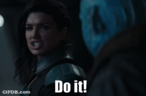 Woman Telling Man Do It GIF