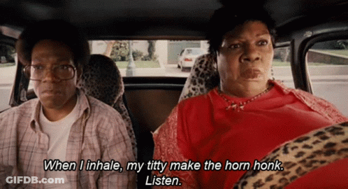 Woman Tells Man Inhale Titty Horn Honk Listen GIF
