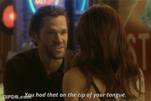 Woman Tells Man Tip Of Your Tongue GIF