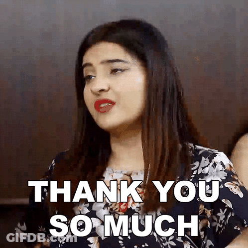 Woman Thank You So Much Floral Shirt GIF