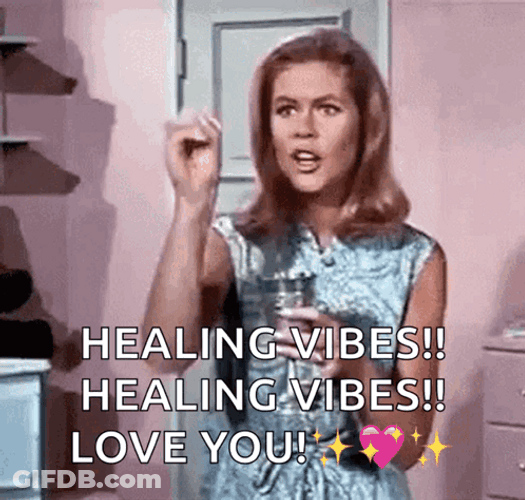 Woman Tossing Sparkles Healing Vibes GIF