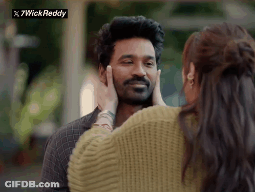 Woman Touches Man Face With 7Wickreddy Sticker GIF