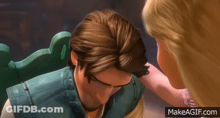 Woman Touching Man's Forehead Cartoon GIF