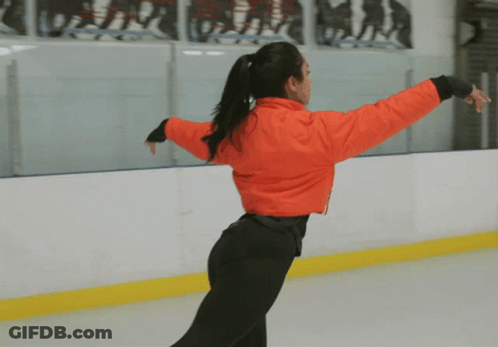 Woman Trying Ice Skating GIF